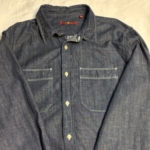 7 for All Mankind Men's Indigo Denim Workshirt - Blue size L